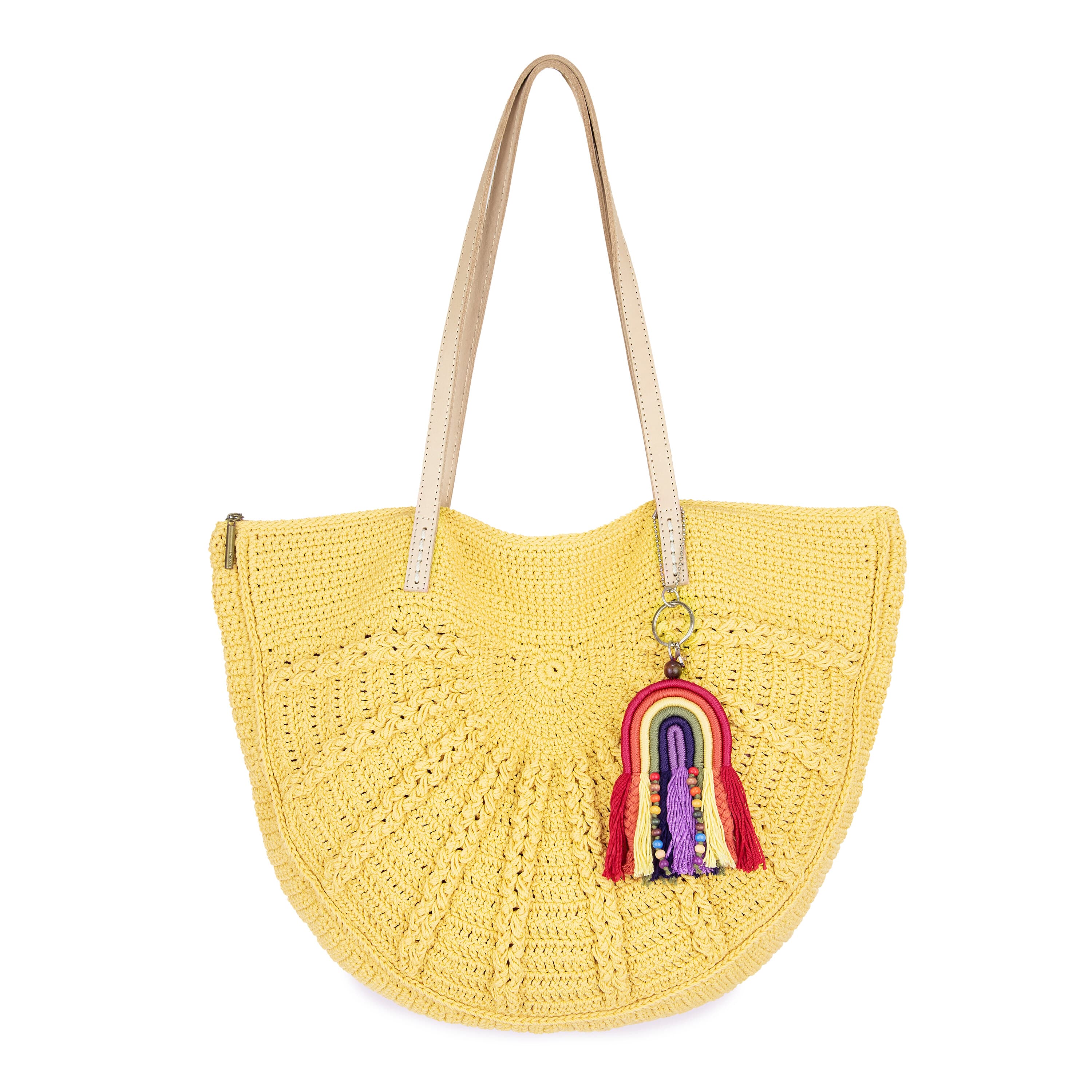 The Sak Faye Large Tote - Hand Crochet - Chartreuse Sunbeam