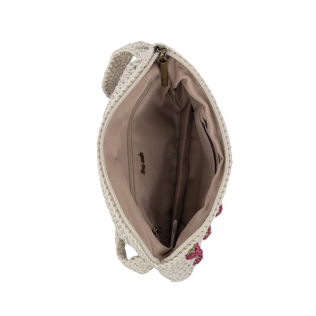The Sak Caraway Small Belt Bag - Hand Crochet - Natural Strawberries