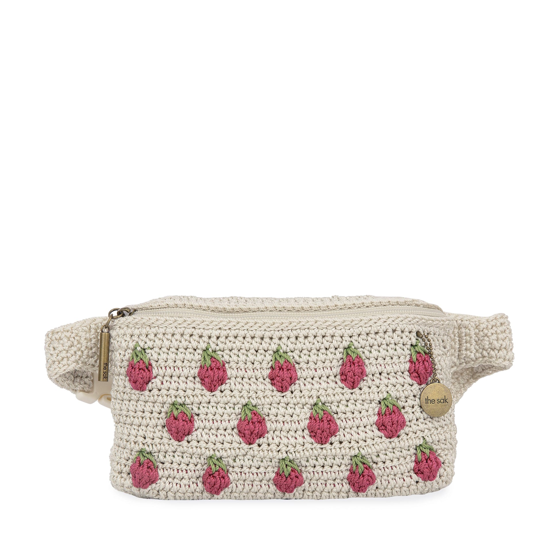 The Sak Caraway Small Belt Bag Crochet - |Natural Strawberries|