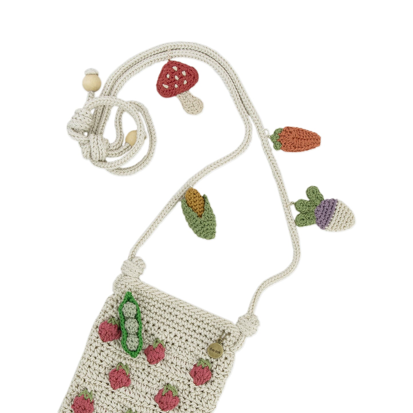 The Sak Josie Mini Crossbody Crochet - |Natural Strawberries|