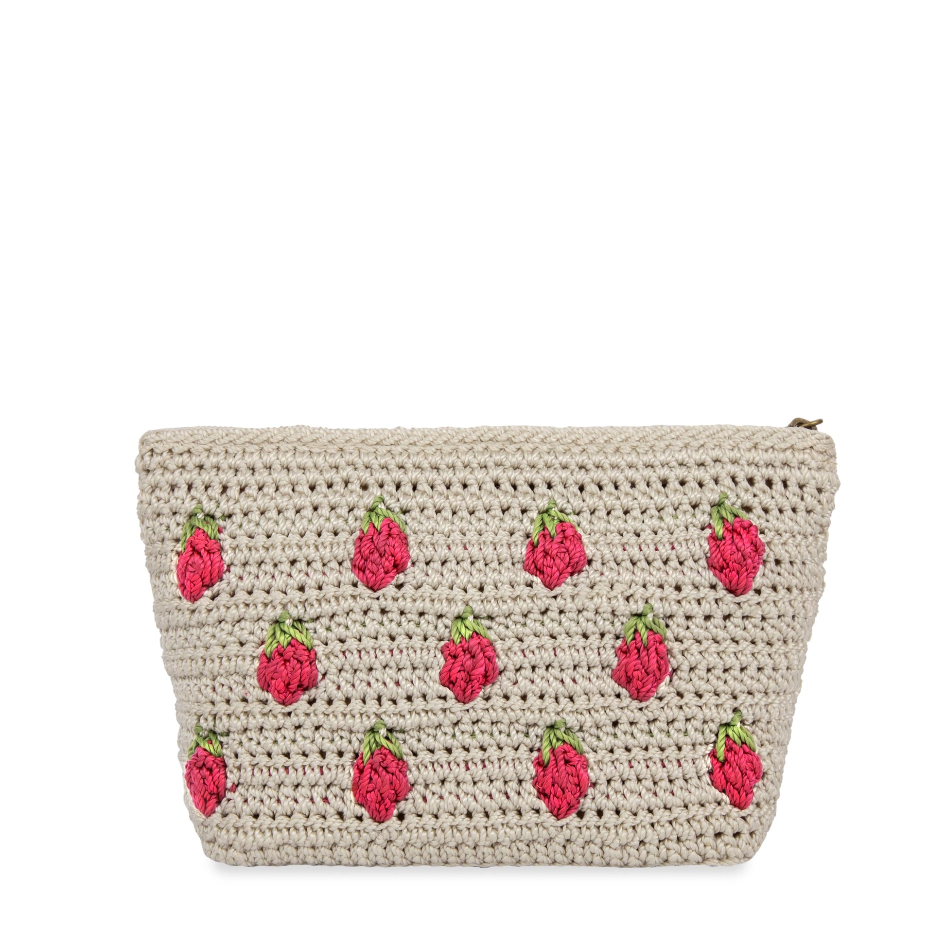 The Sak Essential Medium Pouch Crochet - |Natural Strawberries|