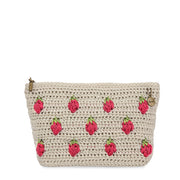Essential Pouch - Hand Crochet - Natural Strawberries
