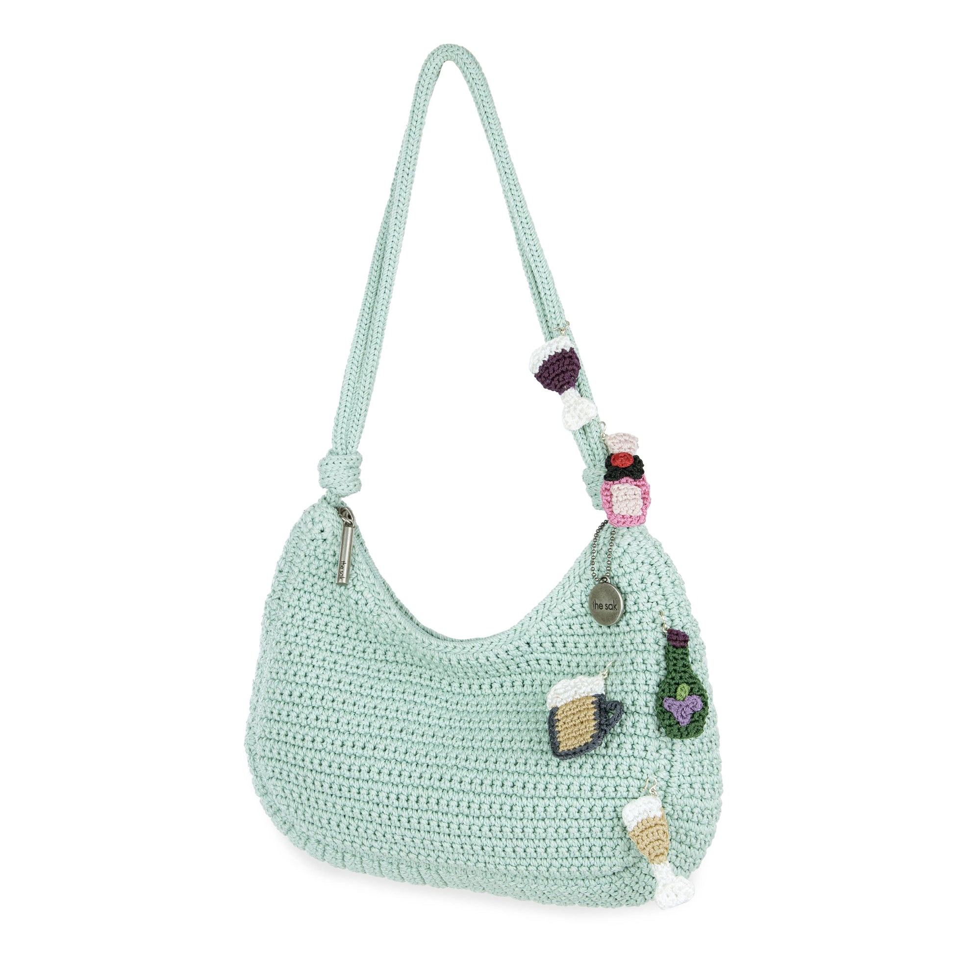 The Sak Josie Mini Shoulder Bag Crochet - |Aqua|
