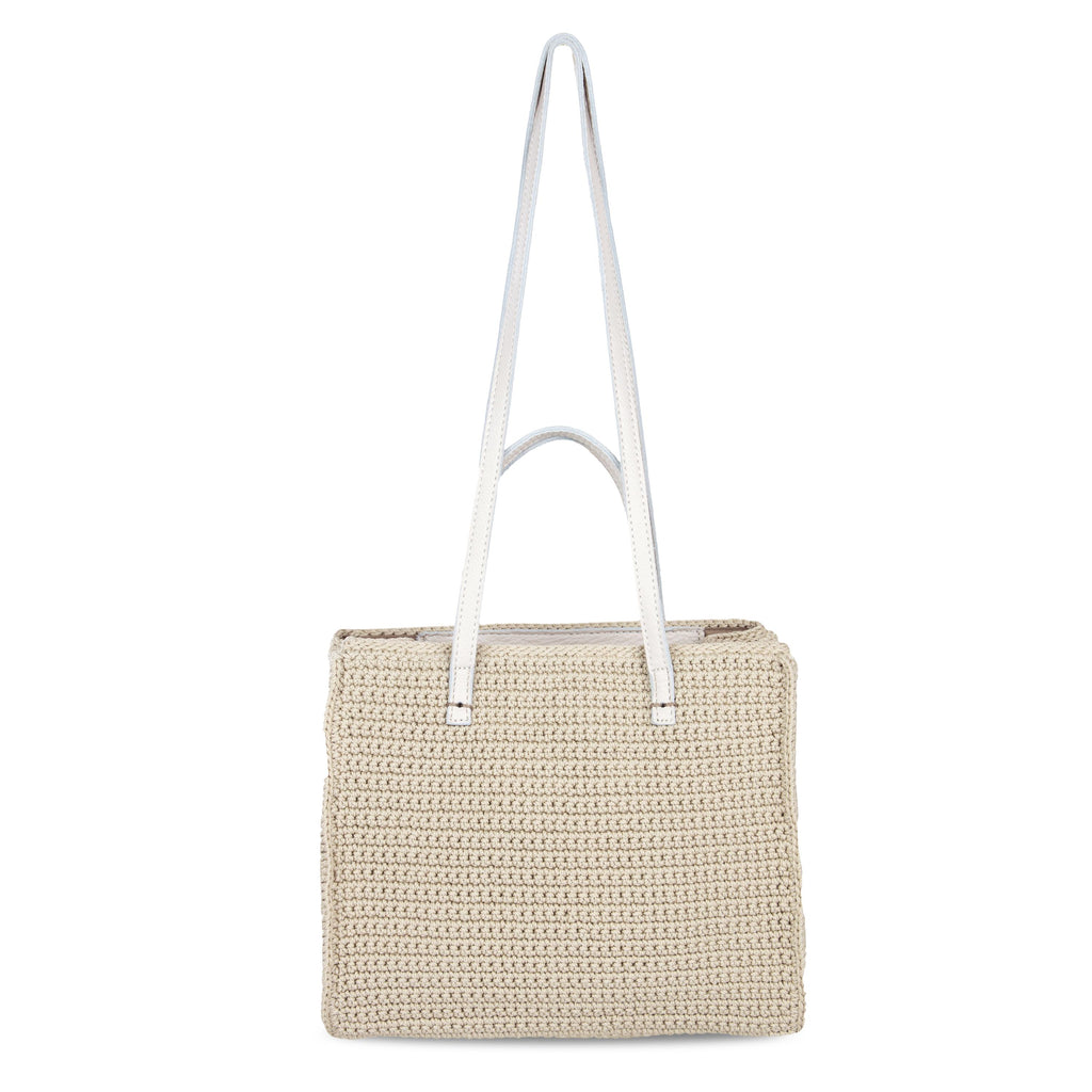 The Sak Sable Boxy Tote - Hand Crochet - Ecru