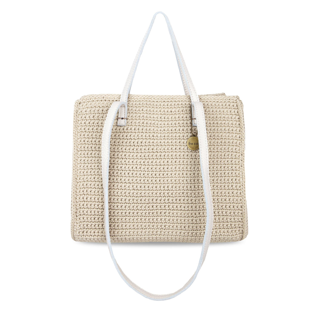 The Sak Sable Boxy Tote - Hand Crochet - Ecru