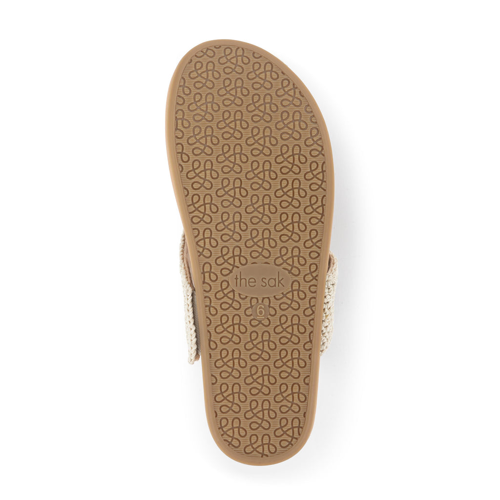 The Sak Everly Sandal - Hand Crochet - Ecru Multi Beads