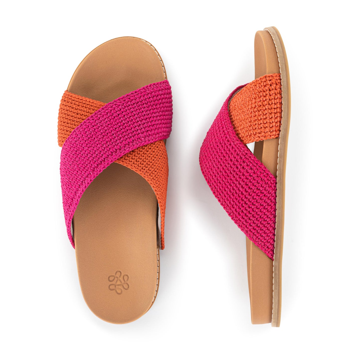 The Sak Penelope Sandal Crochet - Pinkberry Cayenne Block