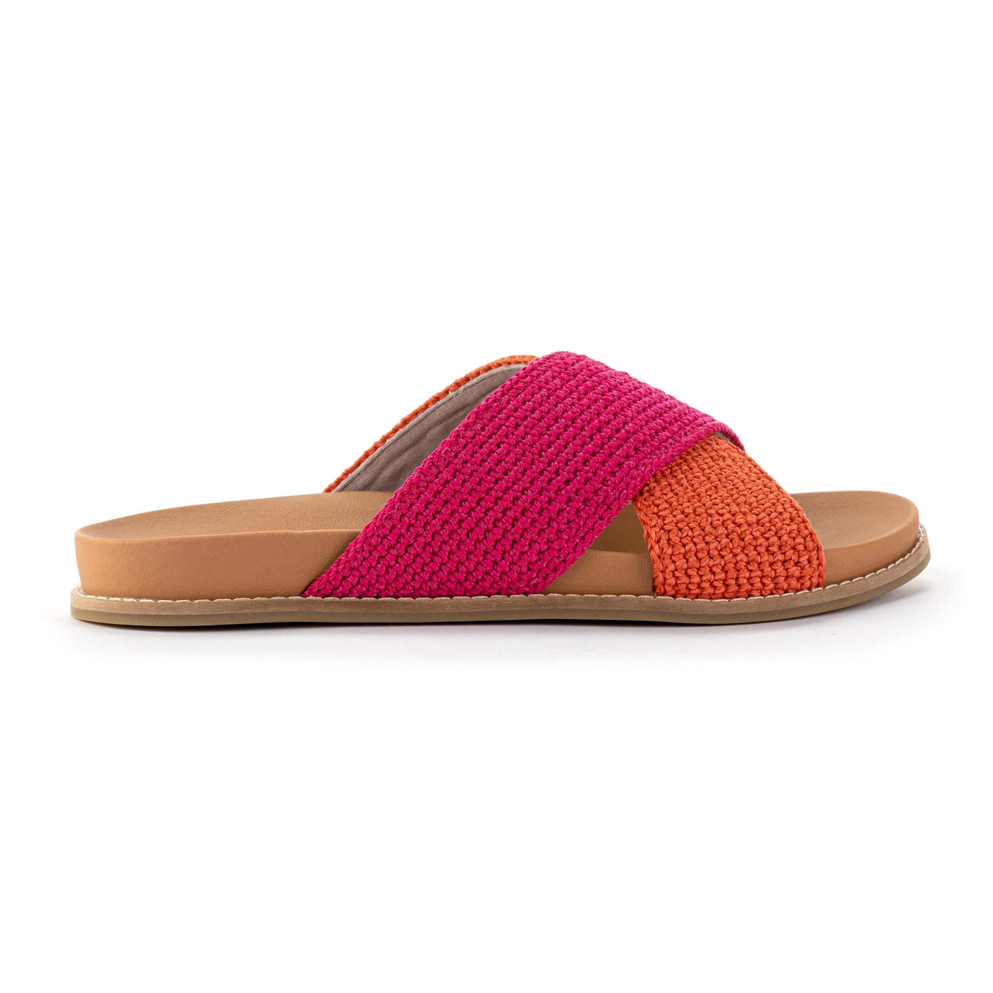 The Sak Penelope Sandal Crochet - Pinkberry Cayenne Block