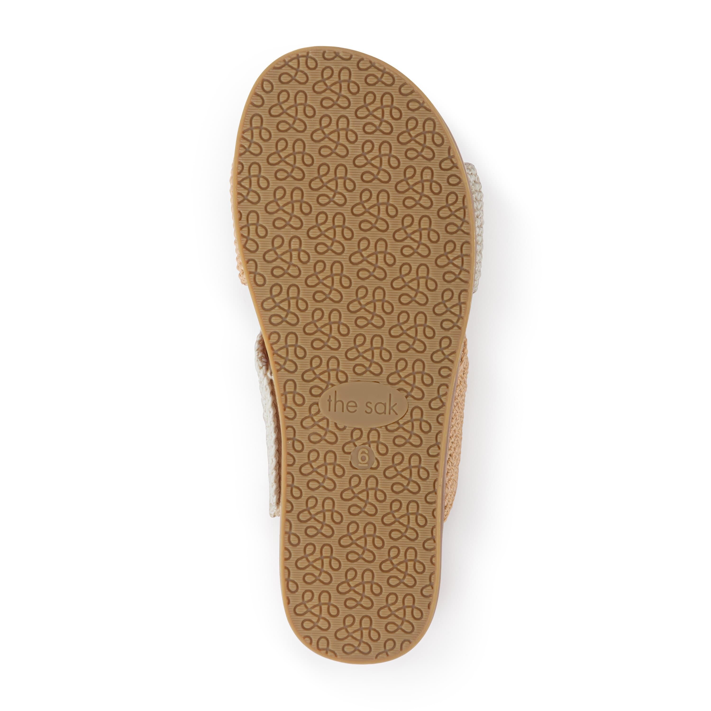 The Sak Penelope Sandal - Hand Crochet - Natural and Bamboo Block