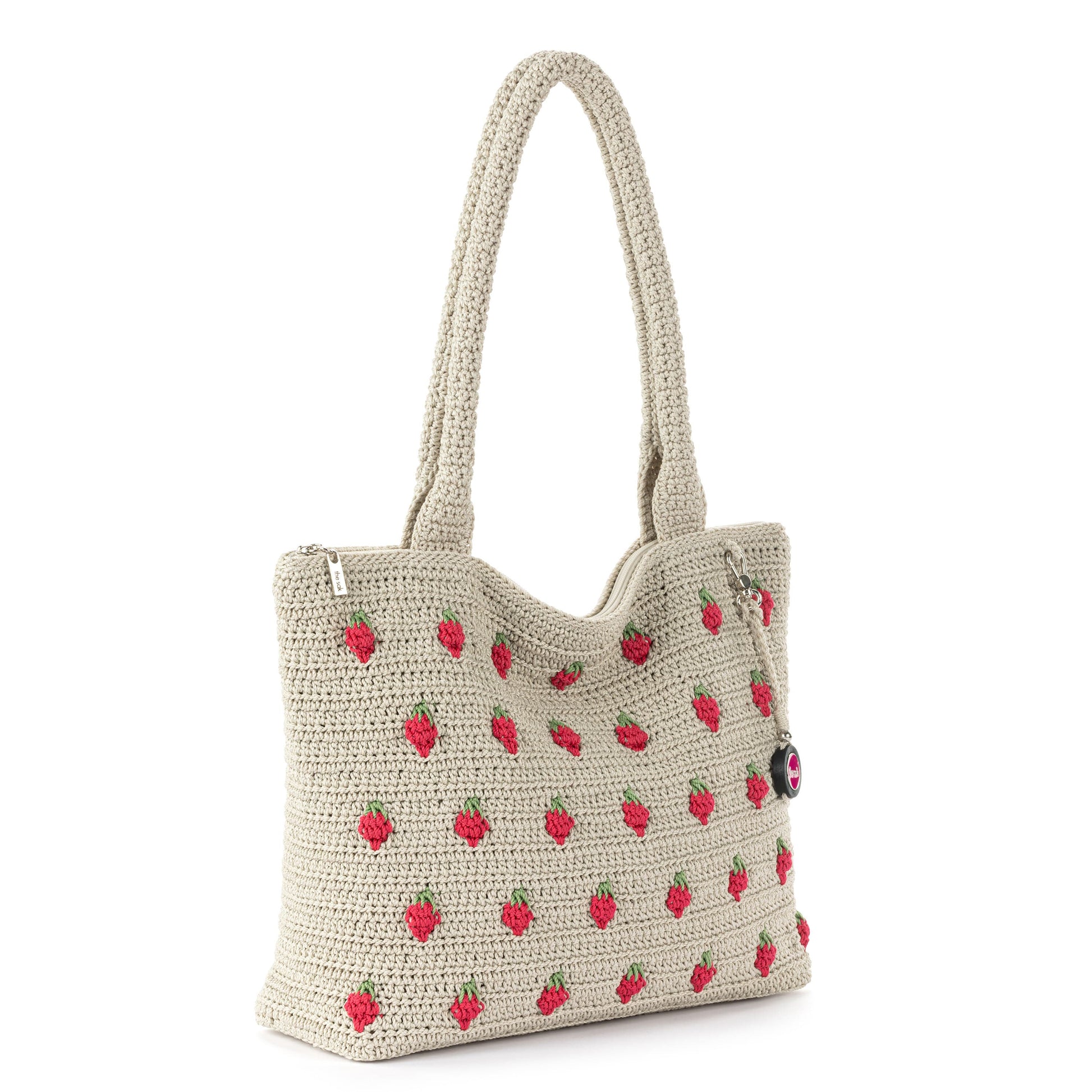 The Sak Crafted Classics Carryall Crochet - |Natural Strawberries|