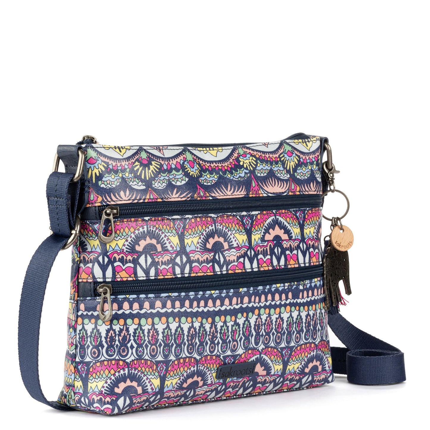 Sakroots Basic Crossbody Canvas - |Navy One World|