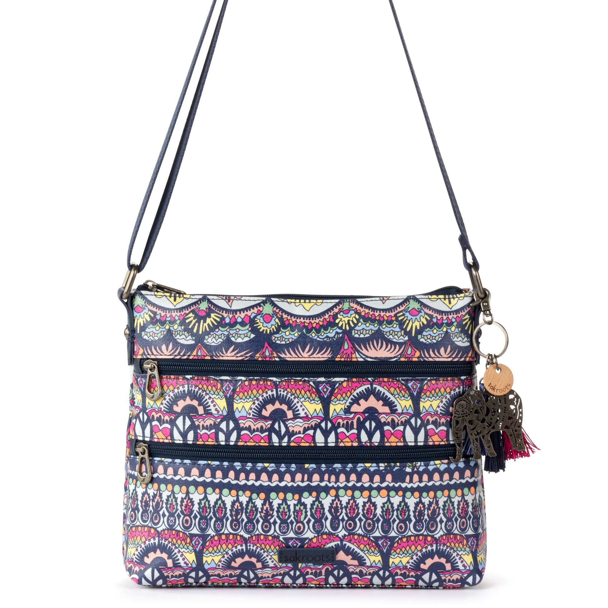 Sakroots Basic Crossbody Canvas - |Navy One World|