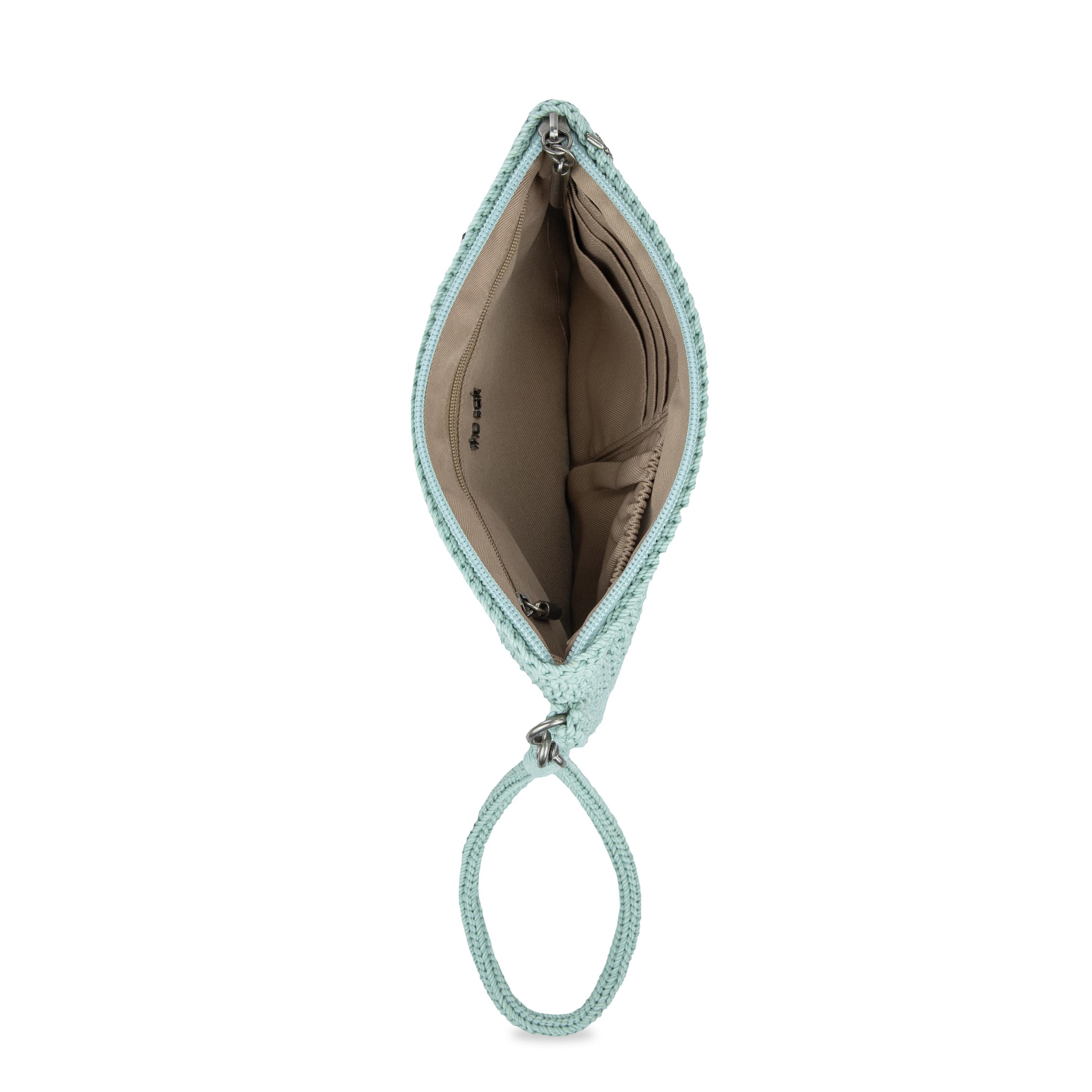 The Sak Vita Wristlet - Hand Crochet - Aqua