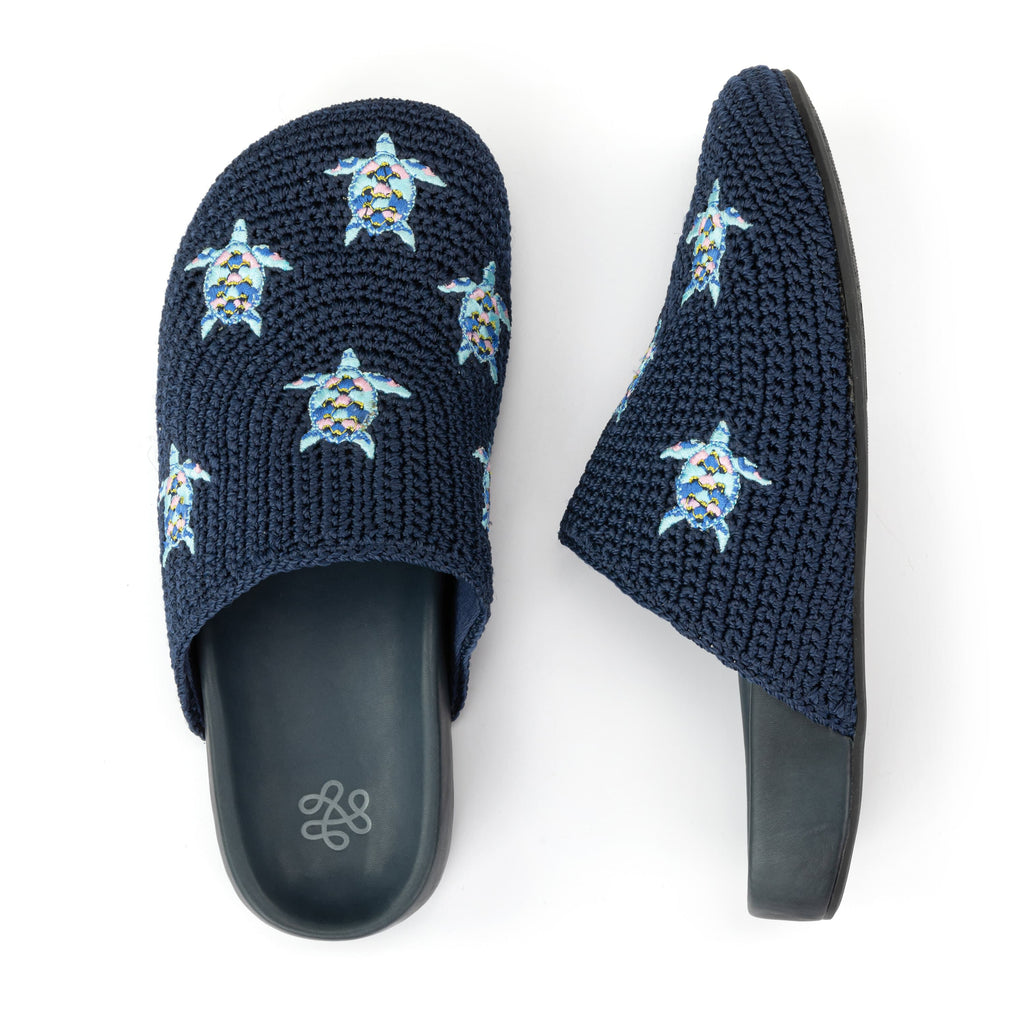 The Sak Bolinas Clog - Hand Crochet - Denim Turtle