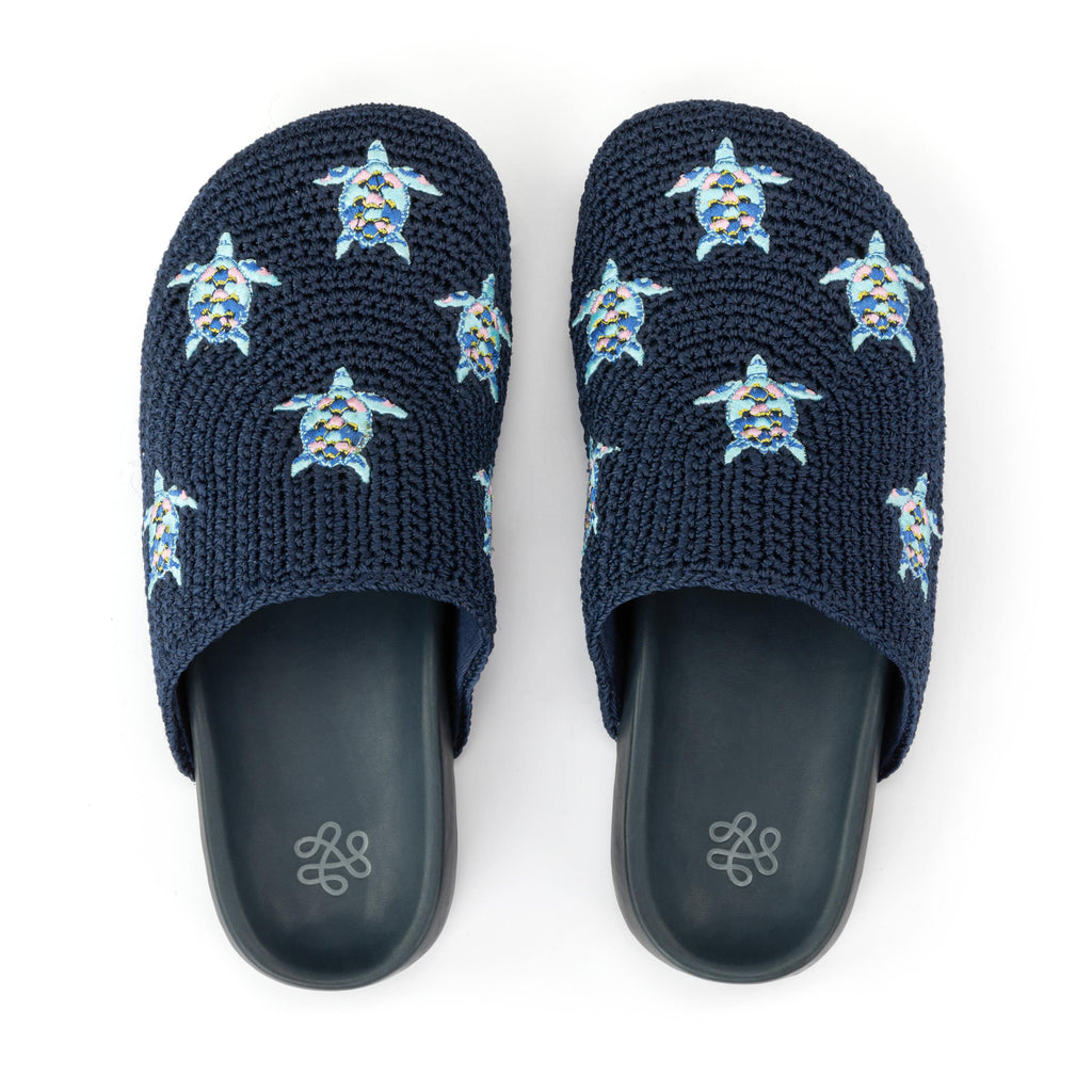 The Sak Bolinas Clog - Hand Crochet - Denim Turtle