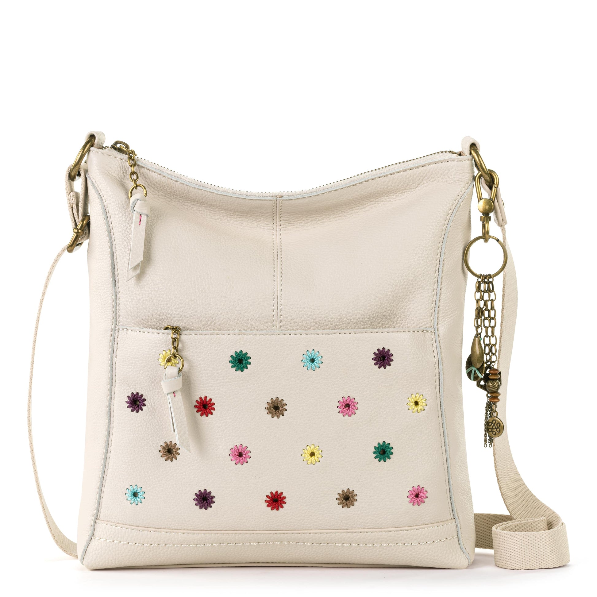 The Sak Lucia Crossbody Leather - |Stone Multi Eyelet|