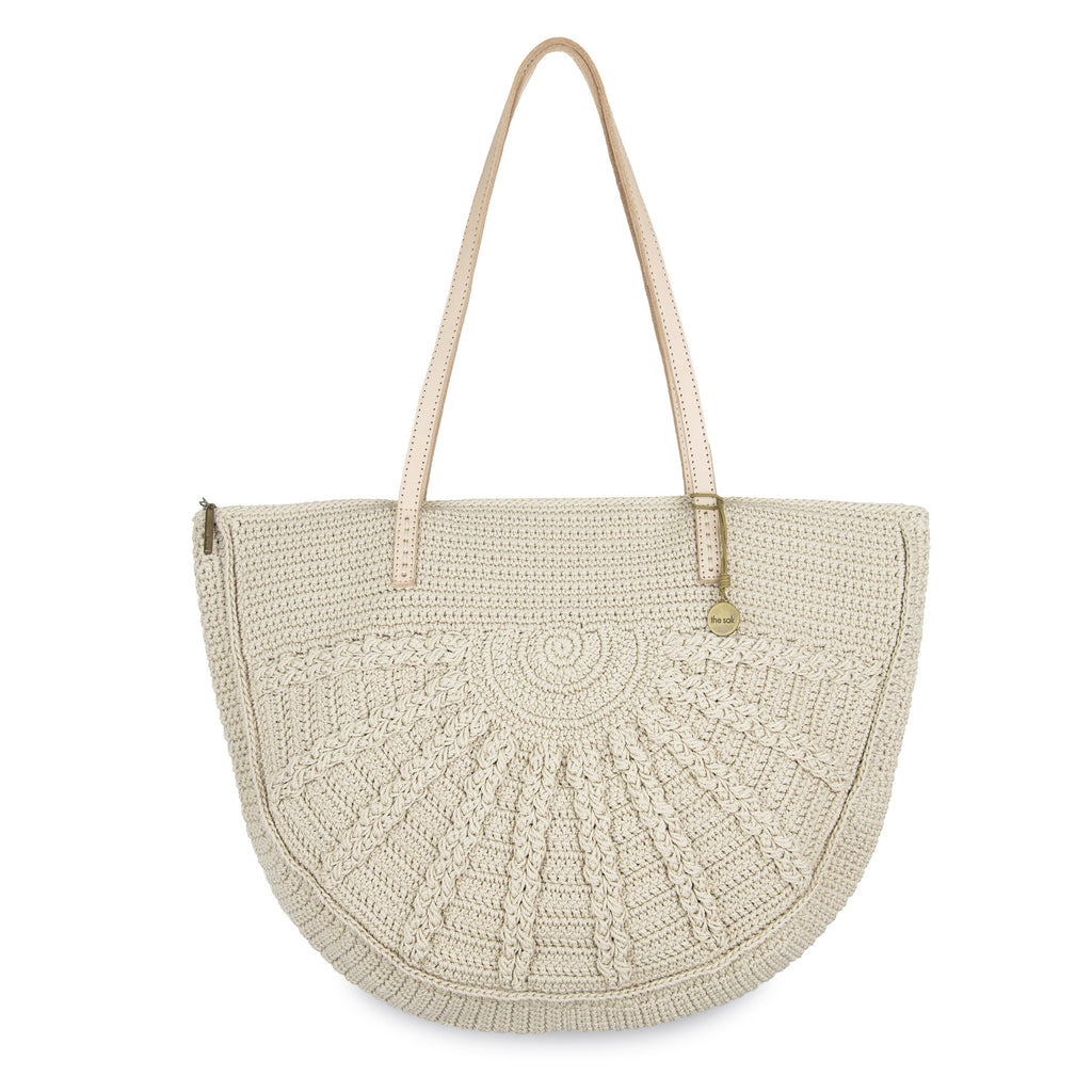 The Sak Faye Large Tote - Hand Crochet - Ecru Sunbeam