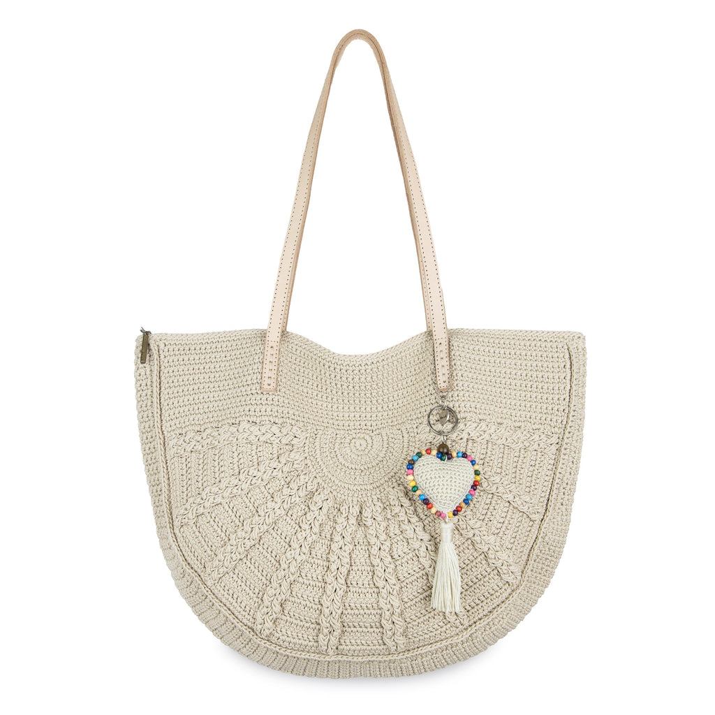The Sak Faye Large Tote - Hand Crochet - Ecru Sunbeam