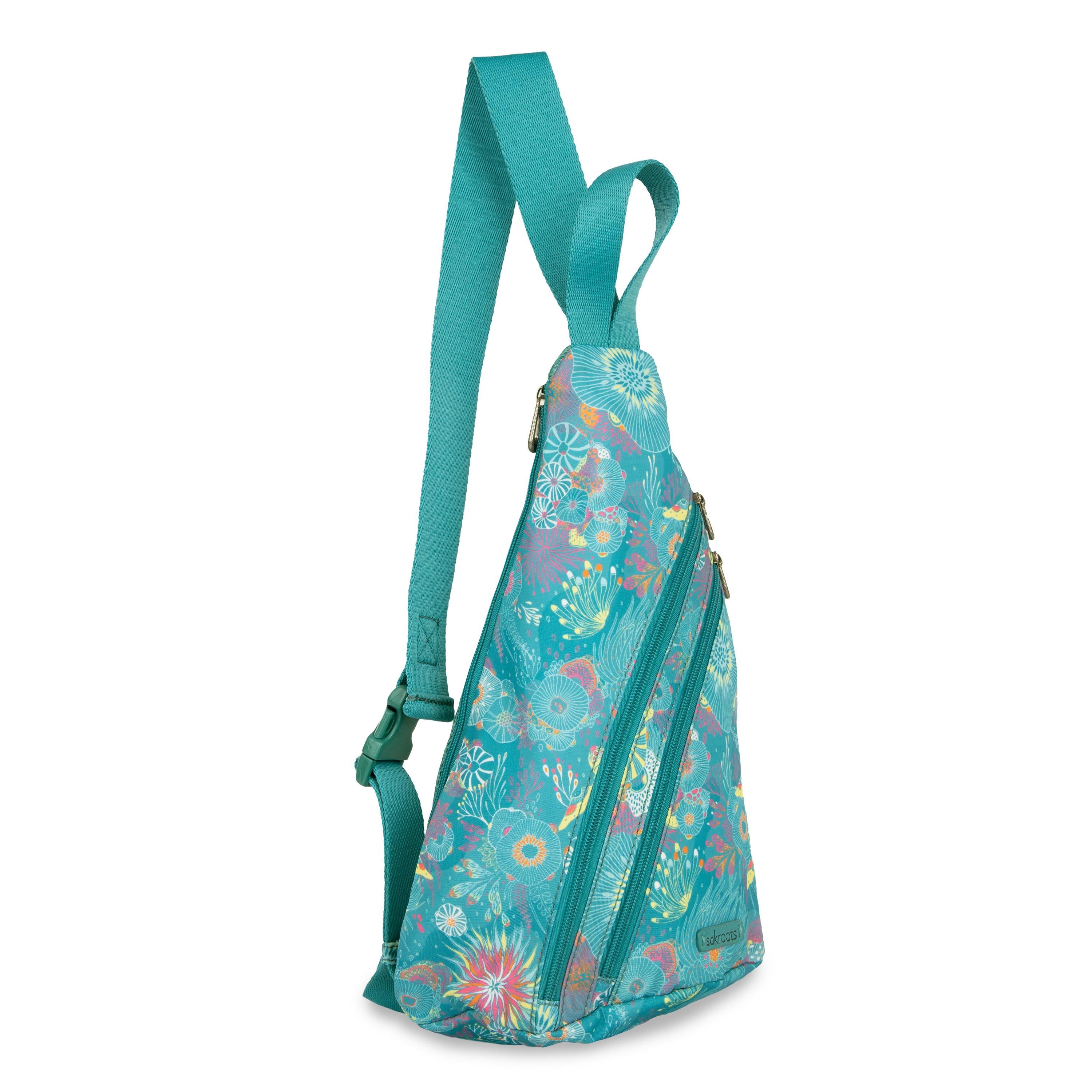 Sakroots On The Go Sling Backpack - EcoTwill - Deep Teal Seascape