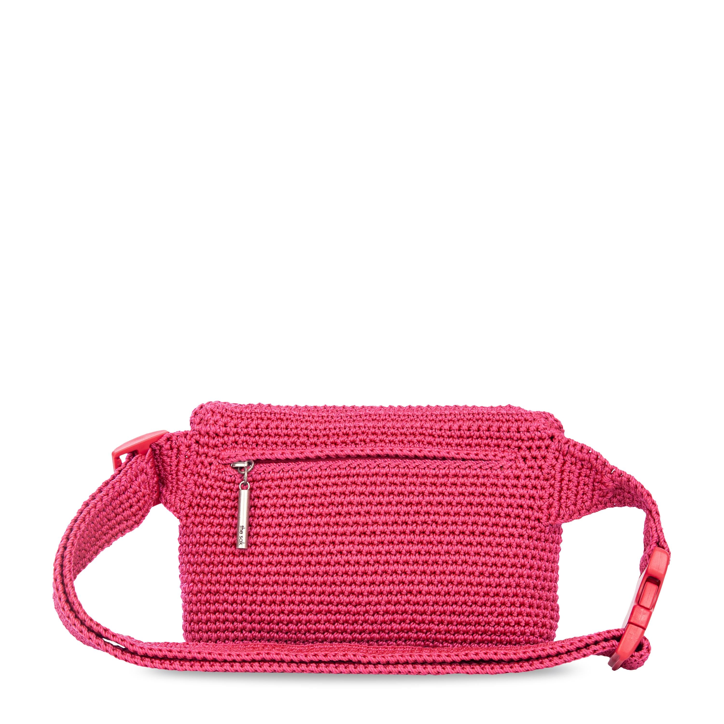 The Sak Caraway Small Belt Bag - Hand Crochet - Magenta