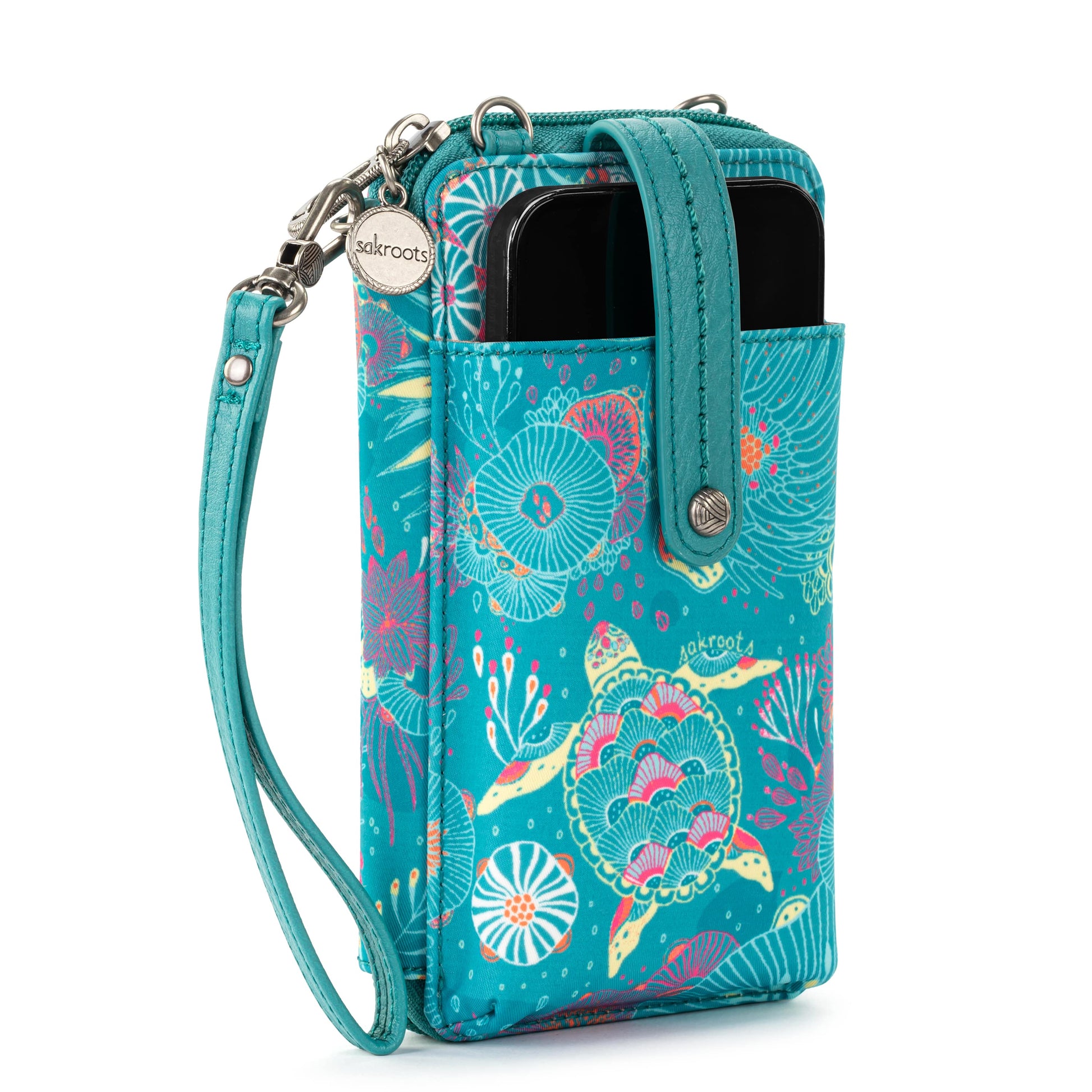Sakroots Salinas Smartphone Crossbody EcoTwill - |Deep Teal Seascape|