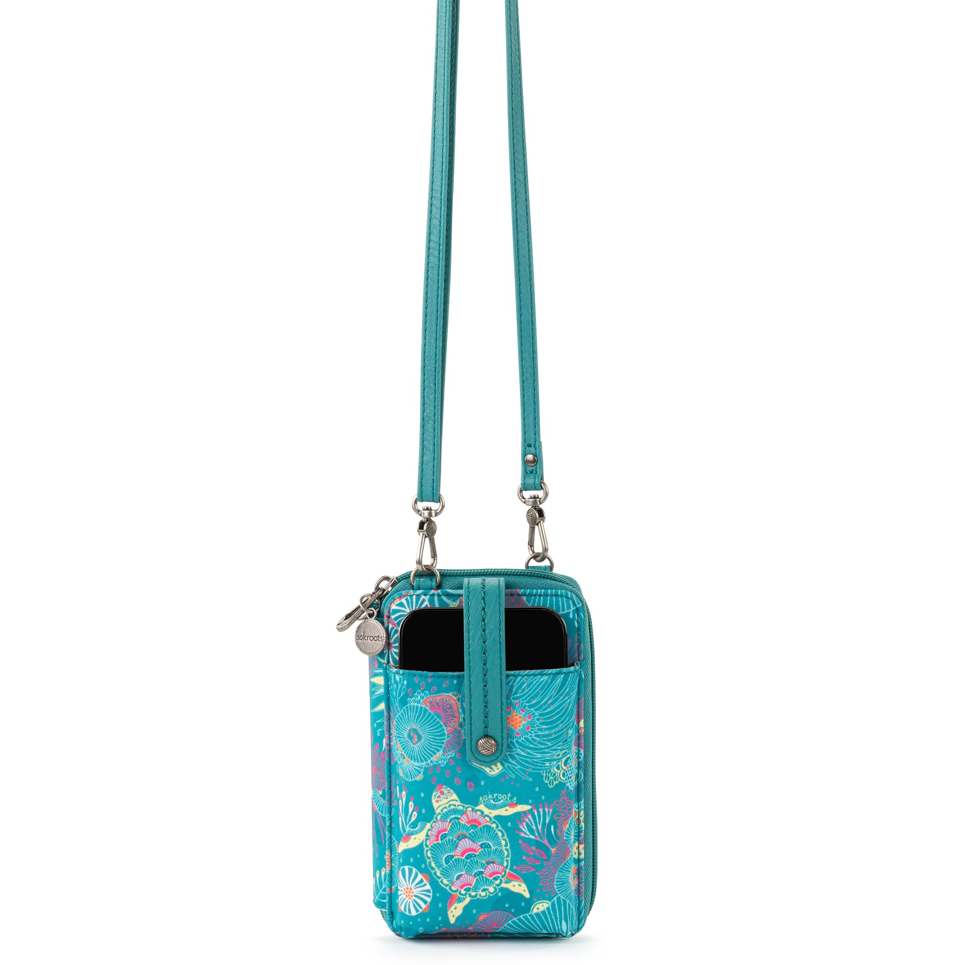 Sakroots Salinas Smartphone Crossbody EcoTwill - |Deep Teal Seascape|