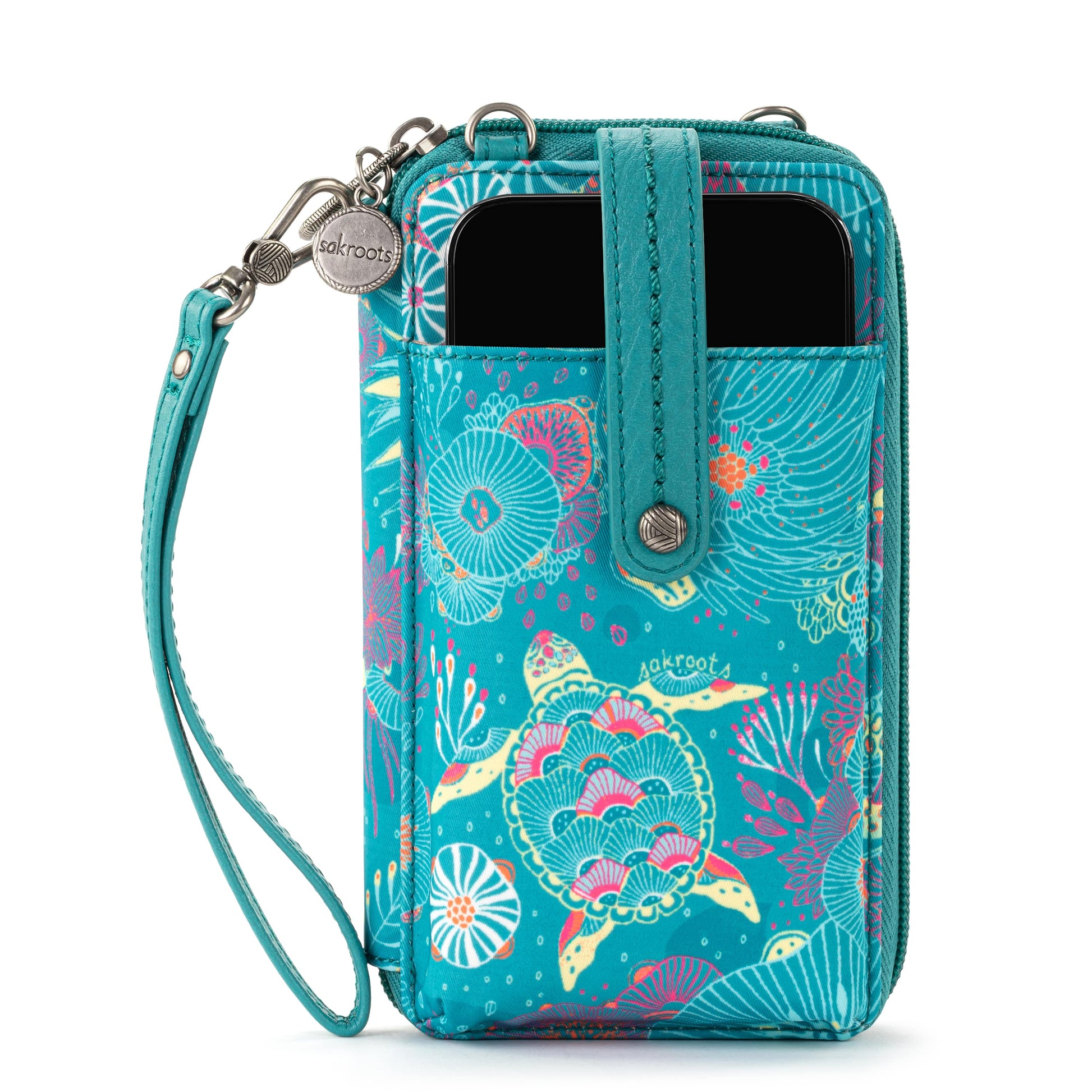 Sakroots Salinas Smartphone Crossbody EcoTwill - |Deep Teal Seascape|