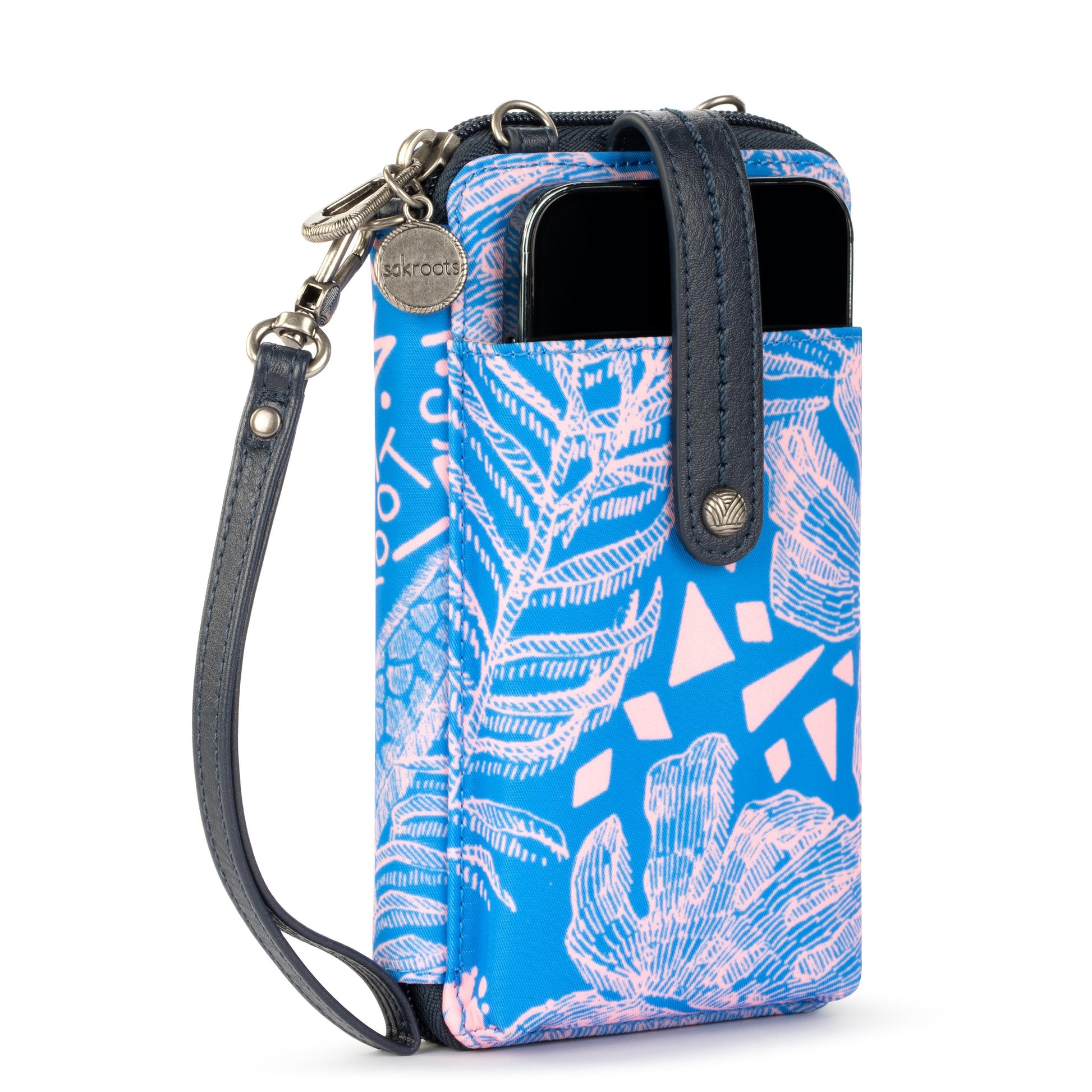 Sakroots Salinas Smartphone Crossbody EcoTwill - |Bubblegum Wildlife|