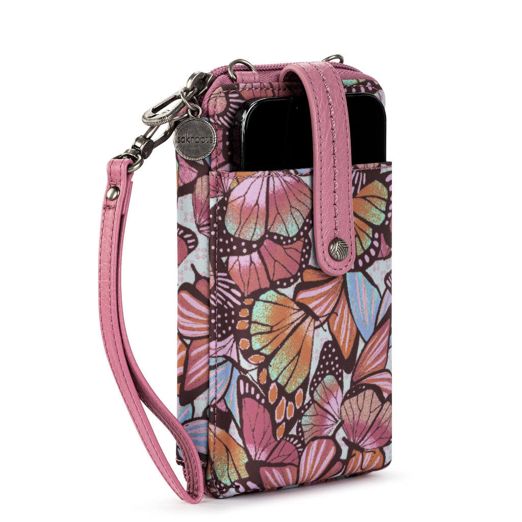 Sakroots Salinas Smartphone Wallet - EcoTwill - Mulberry Butterfly Bloom