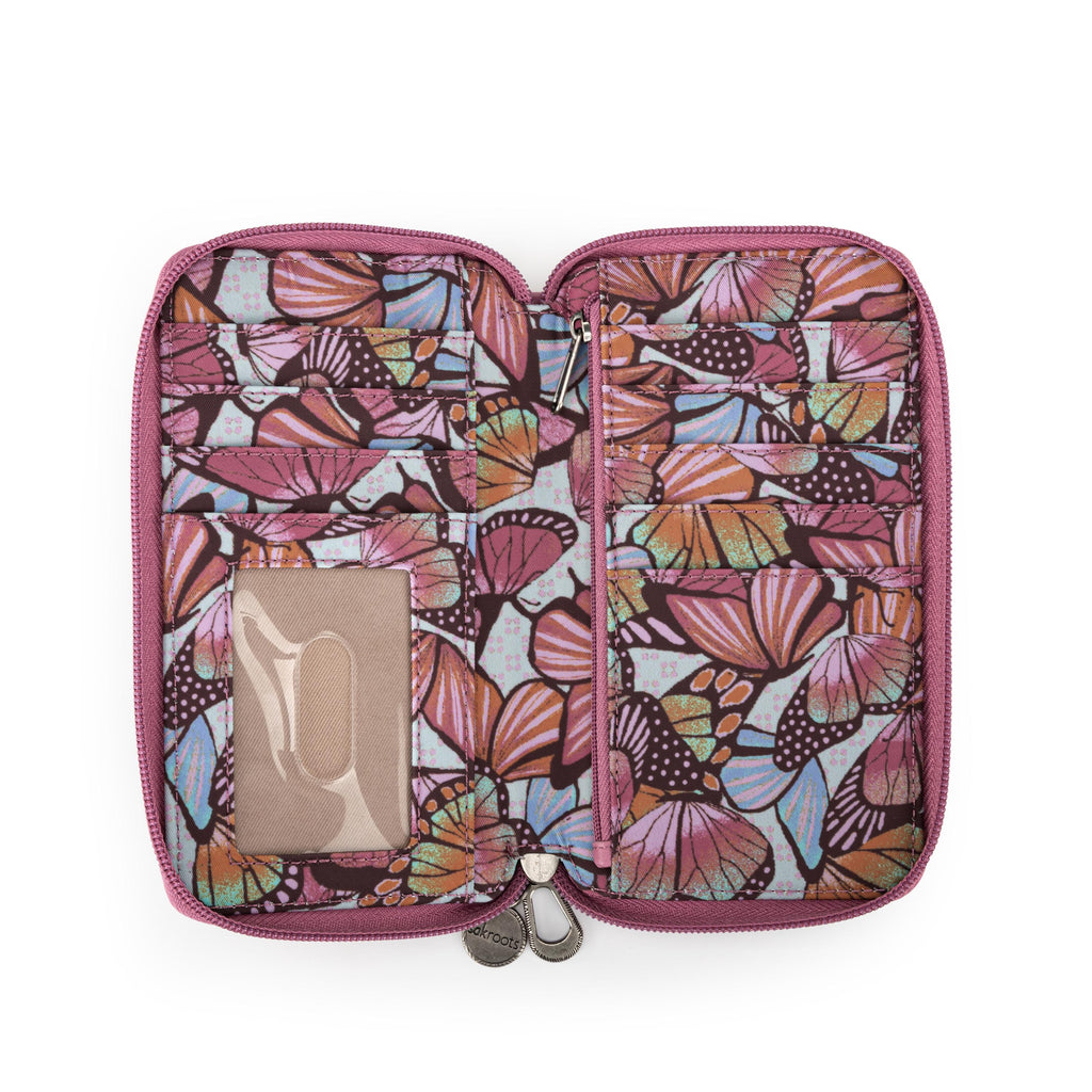 Sakroots Salinas Smartphone Wallet - EcoTwill - Mulberry Butterfly Bloom