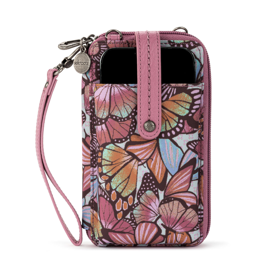 Sakroots Salinas Smartphone Wallet - EcoTwill - Mulberry Butterfly Bloom