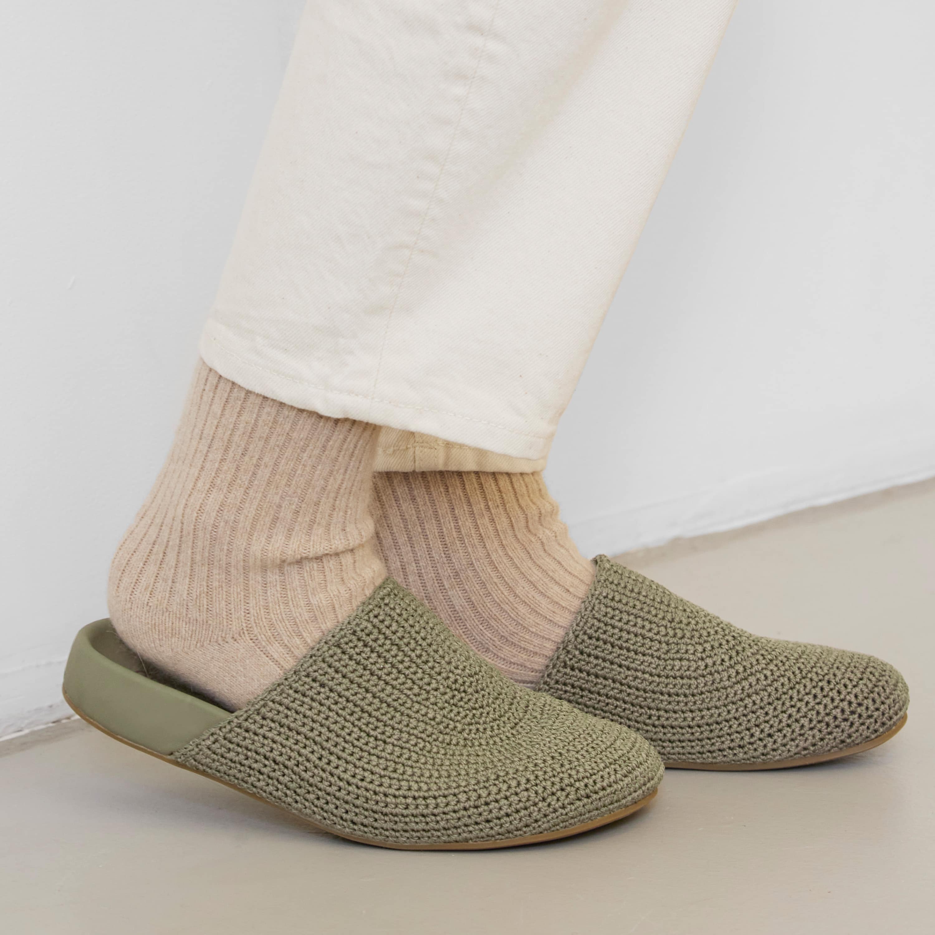 The Sak Bolinas Clog - Hand Crochet - Loden