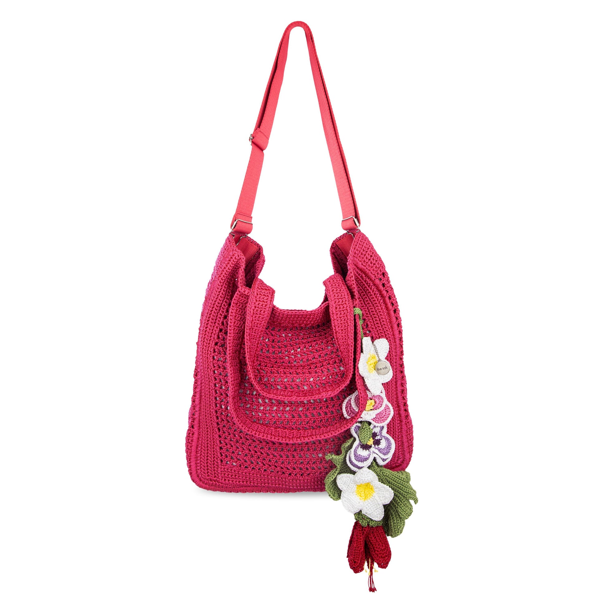 The Sak Lanie Market Tote Crochet - |Magenta Flower|