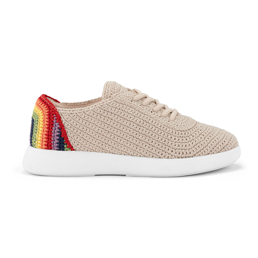 The Sak Asha Sneaker - Hand Crochet - Rainbow Ecru