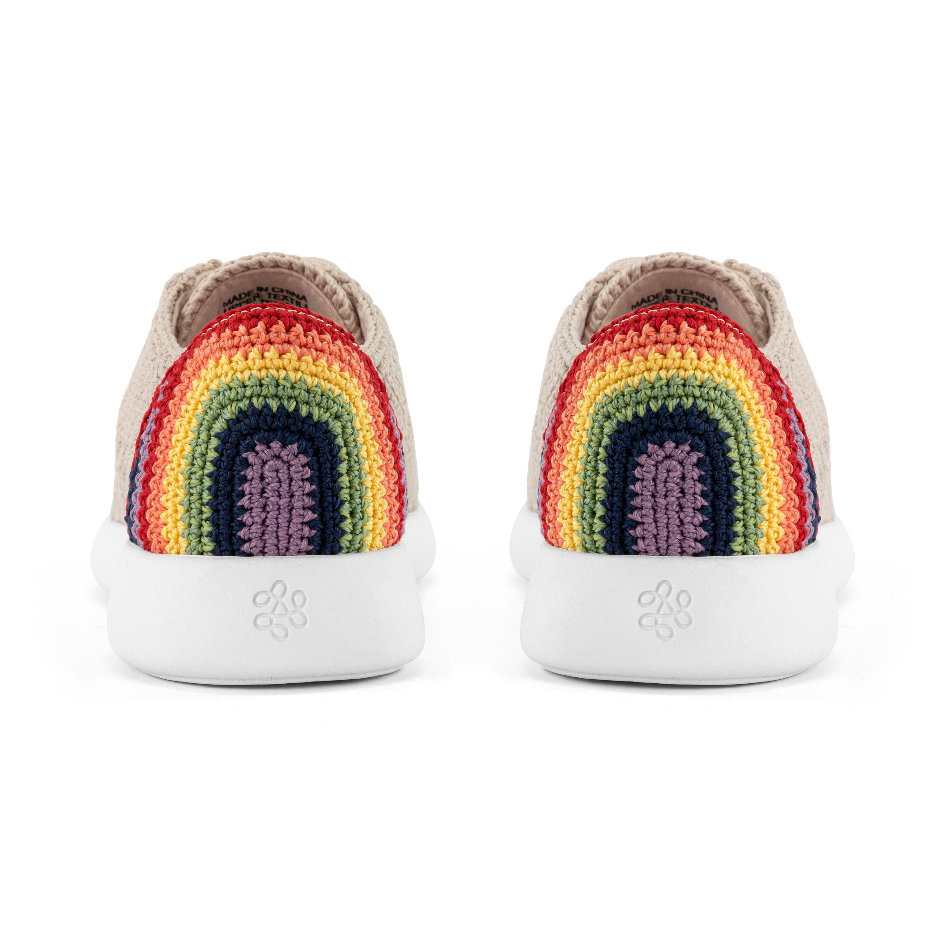 The Sak Asha Sneaker - Hand Crochet - Rainbow Ecru