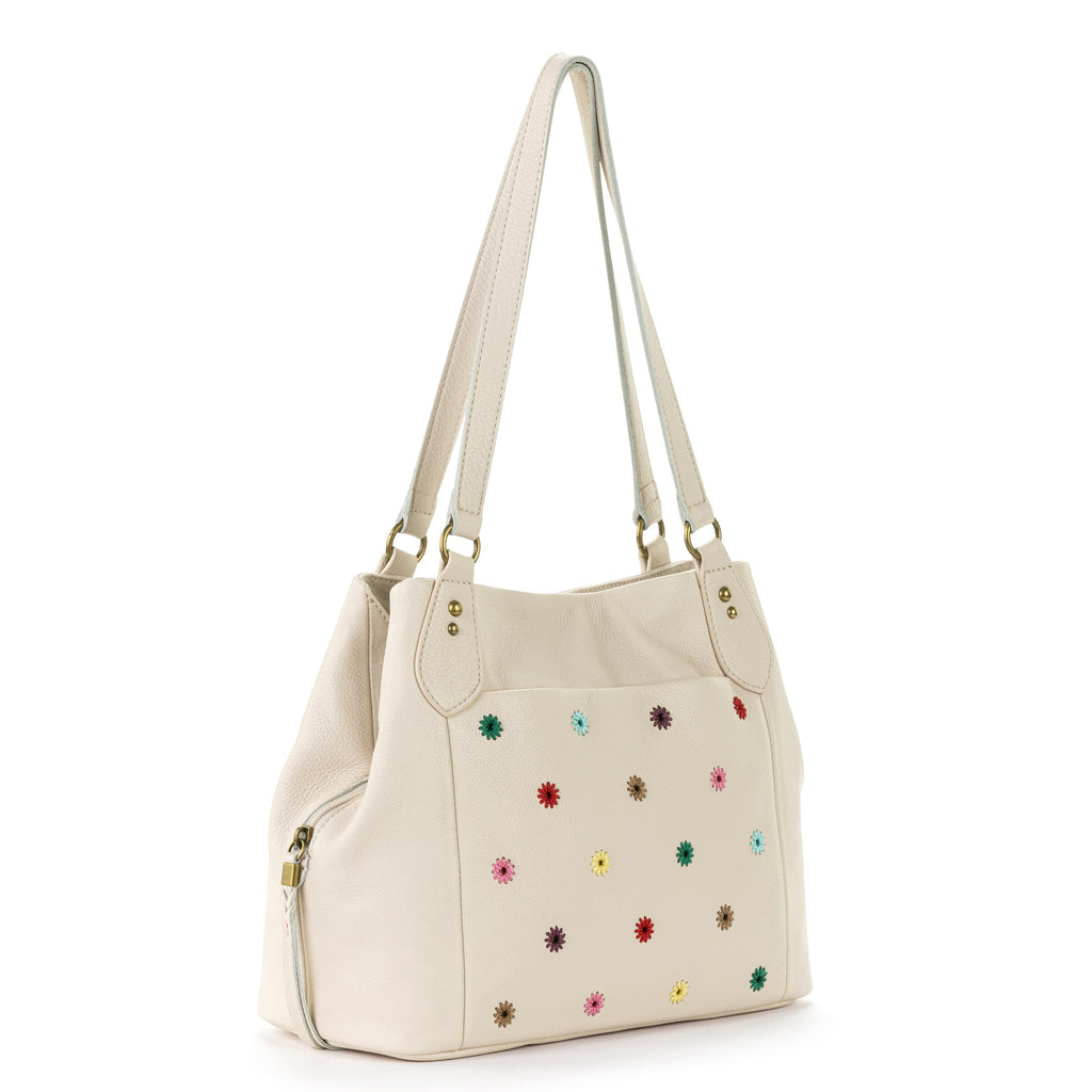 The Sak Melrose Satchel - Leather - Stone Multi Eyelet
