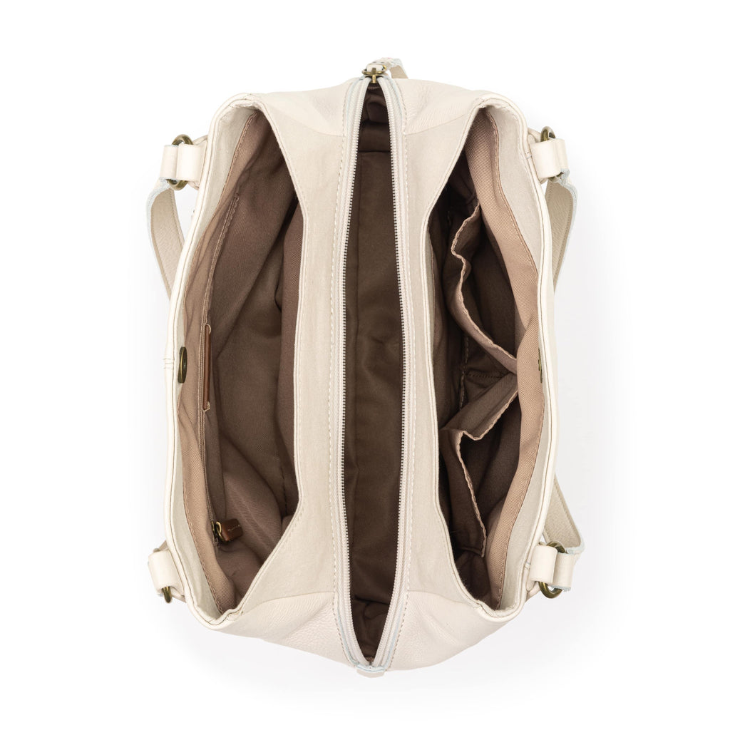 The Sak Melrose Satchel - Leather - Stone Multi Eyelet