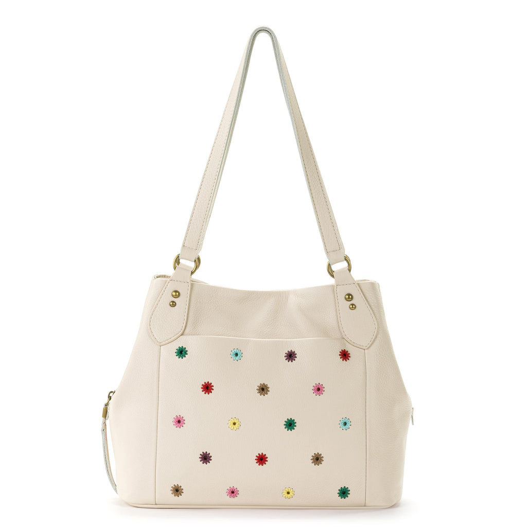 The Sak Melrose Satchel - Leather - Stone Multi Eyelet