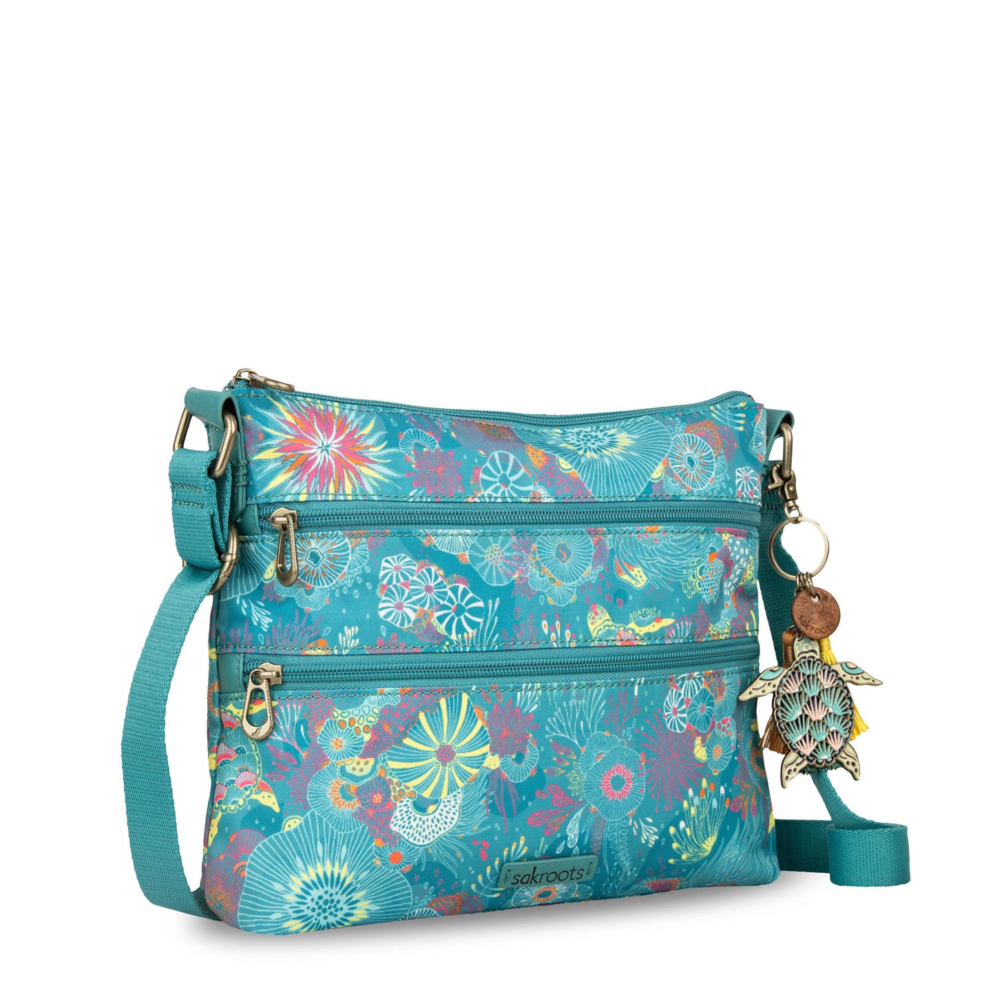 Sakroots Basic Crossbody EcoTwill - |Deep Teal Seascape|