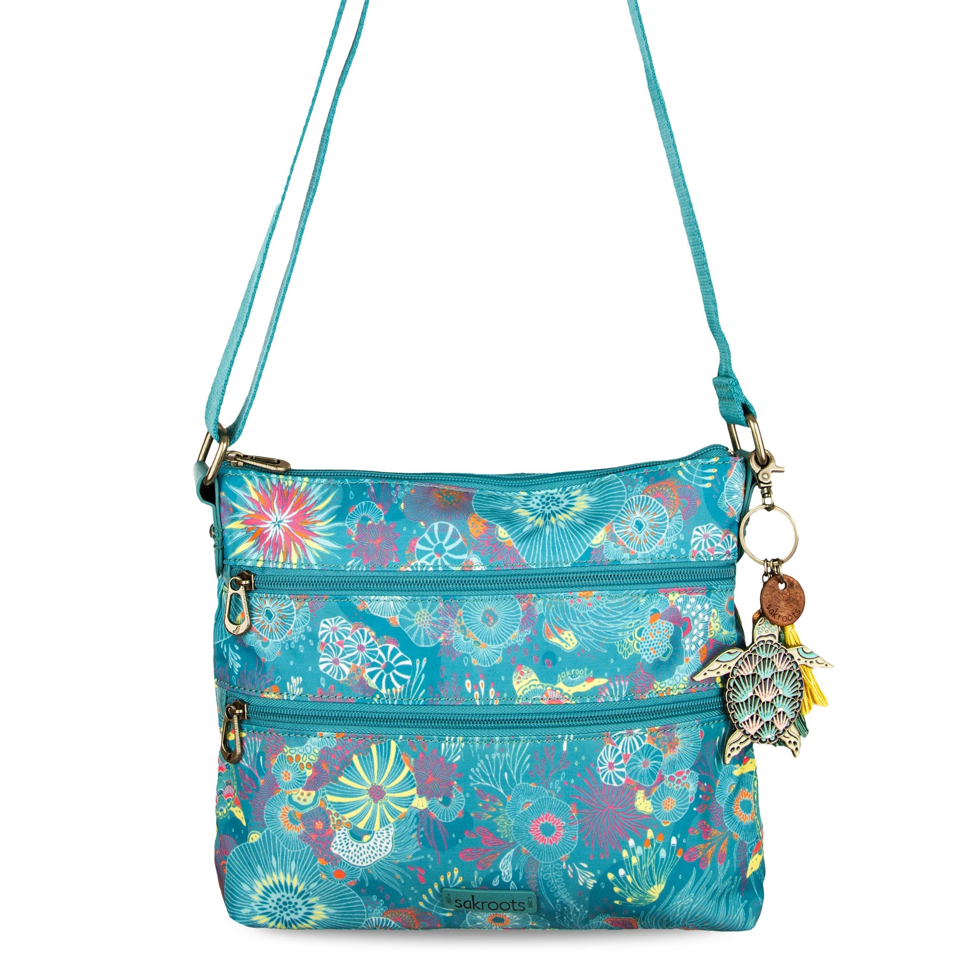 Sakroots Basic Crossbody EcoTwill - |Deep Teal Seascape|