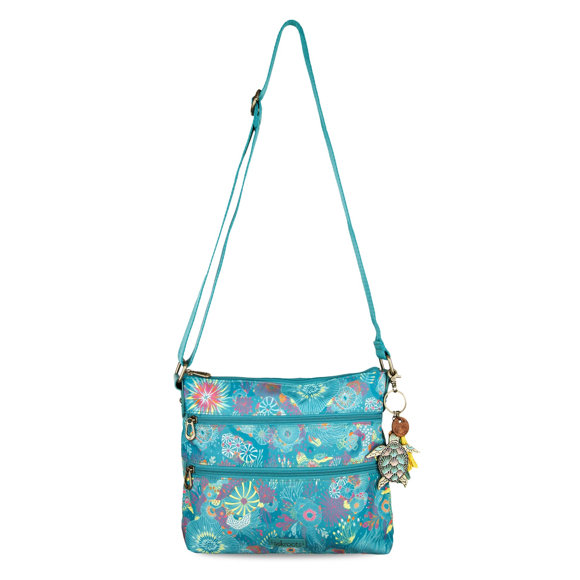 Sakroots Basic Crossbody EcoTwill - |Deep Teal Seascape|