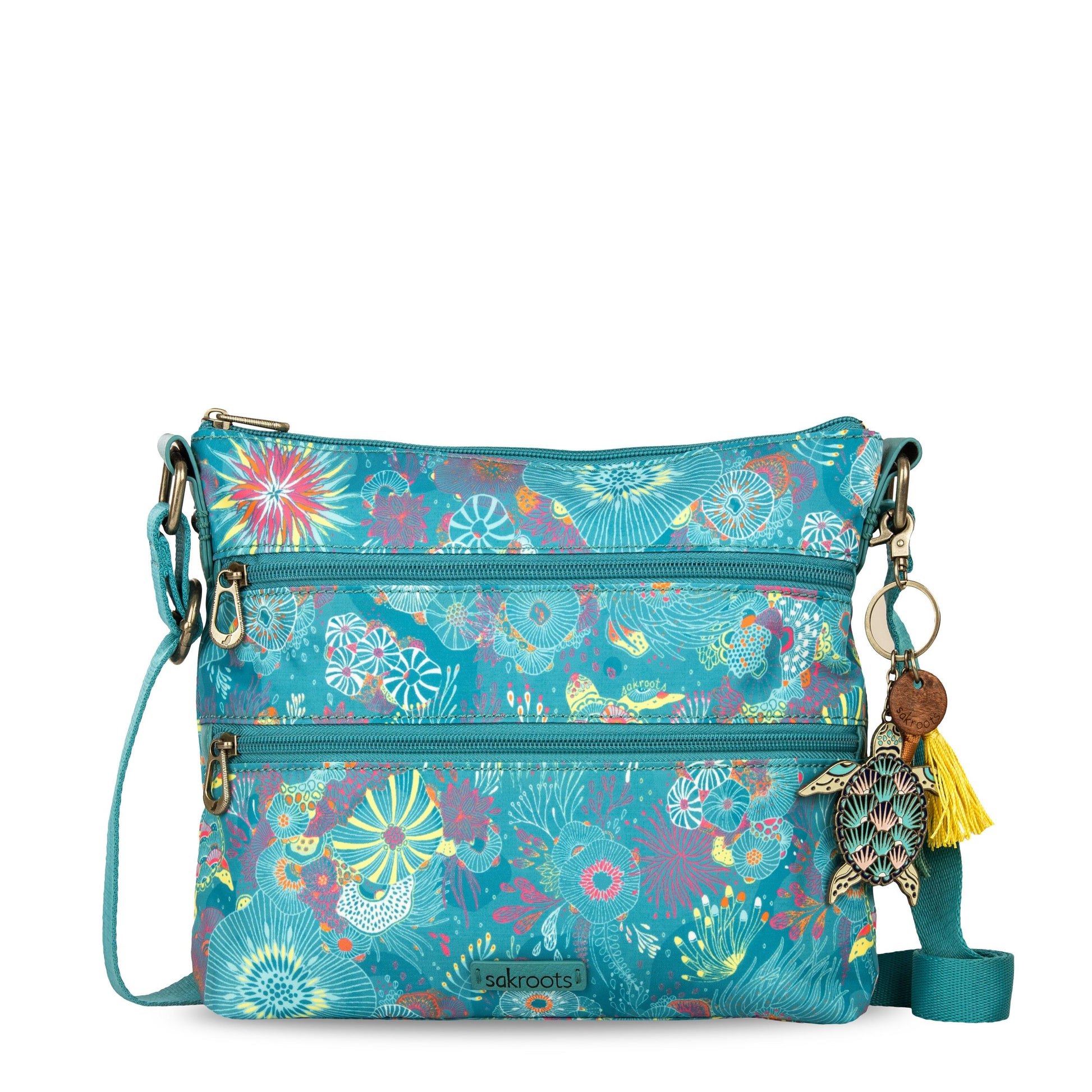 Sakroots Basic Crossbody EcoTwill - |Deep Teal Seascape|