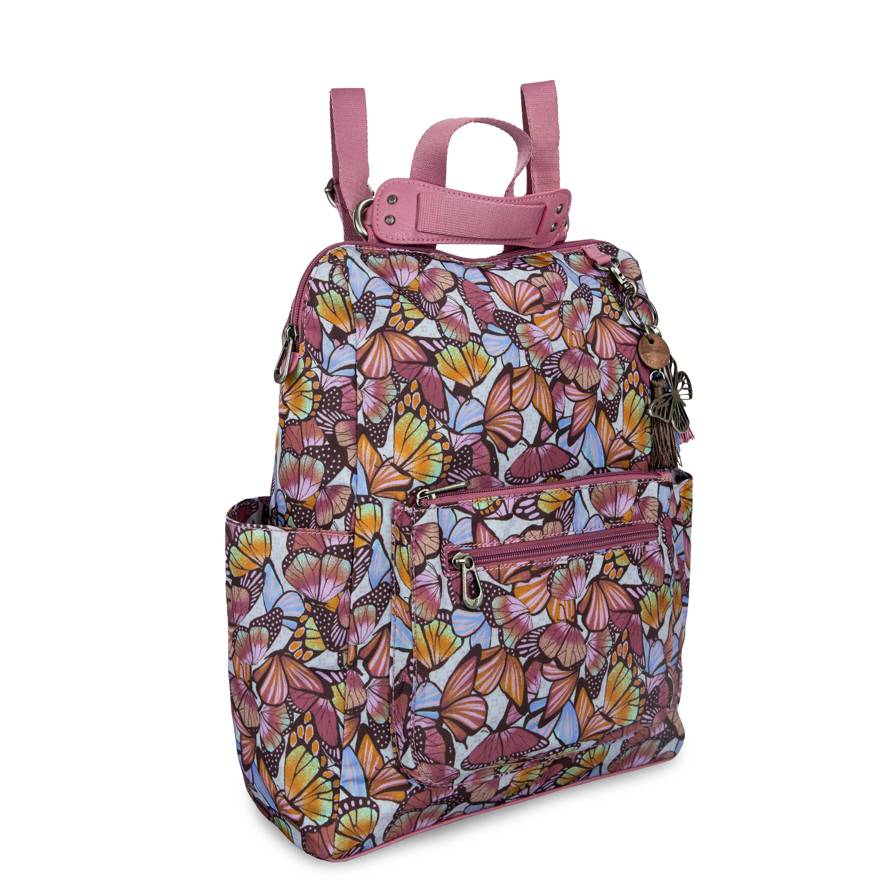 Sakroots Loyola Backpack - EcoTwill - Mulberry Butterfly Bloom