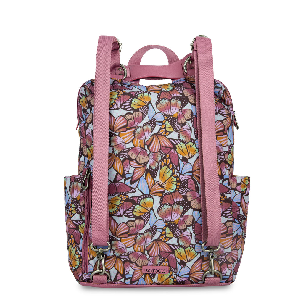 Sakroots Loyola Backpack - EcoTwill - Mulberry Butterfly Bloom