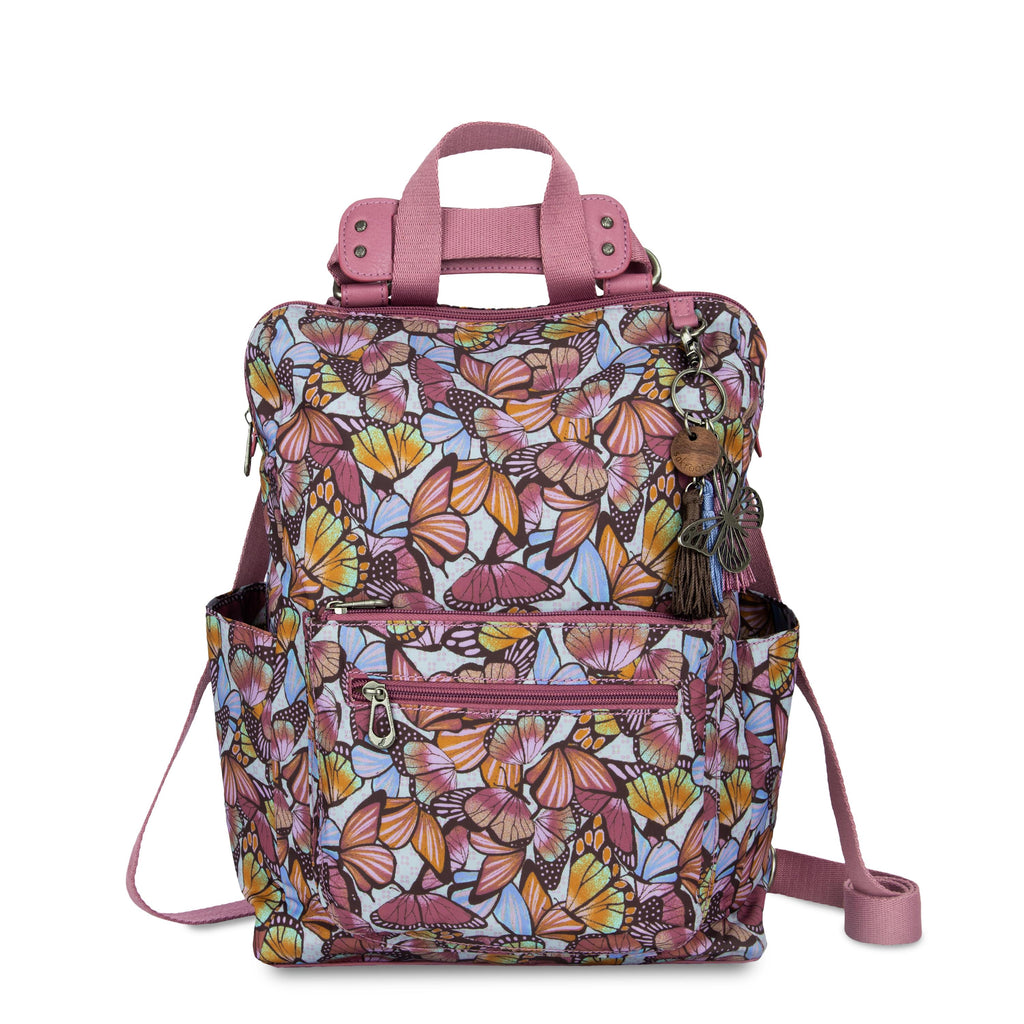 Sakroots Loyola Backpack - EcoTwill - Mulberry Butterfly Bloom