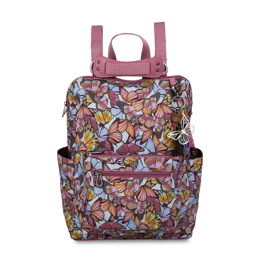 Sakroots Loyola Backpack - EcoTwill - Mulberry Butterfly Bloom