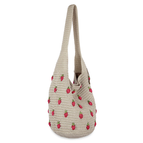 The Sak 120 Hobo - Hand Crochet - Natural Strawberries