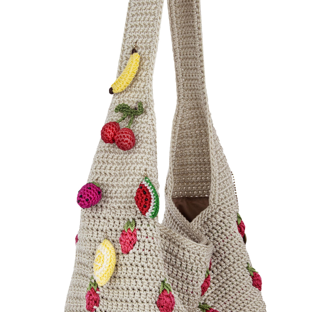 The Sak 120 Hobo - Hand Crochet - Natural Strawberries