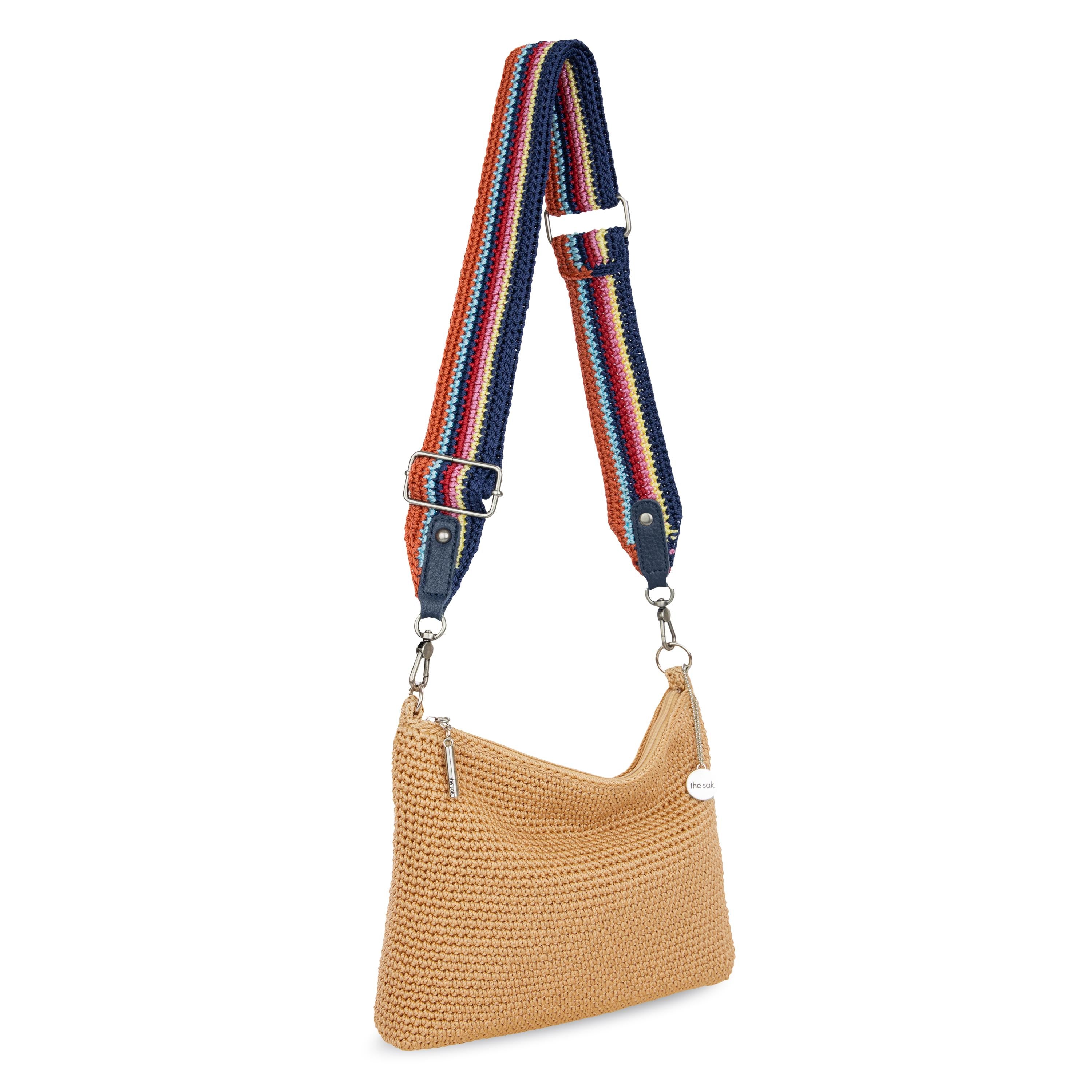 The Sak Crochet Crossbody Strap - Hand Crochet - Indigo Multi Stripe