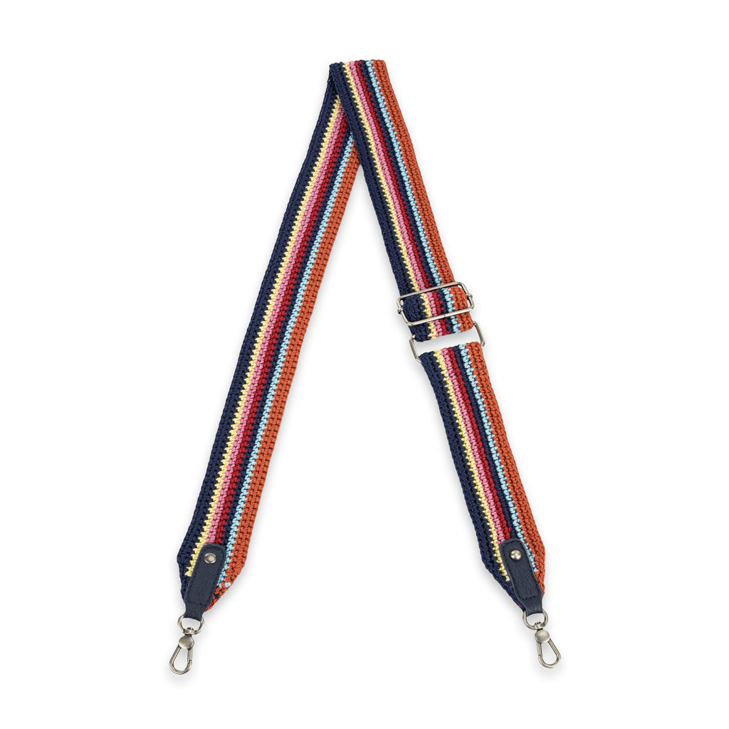 The Sak Crochet Crossbody Strap - Hand Crochet - Indigo Multi Stripe